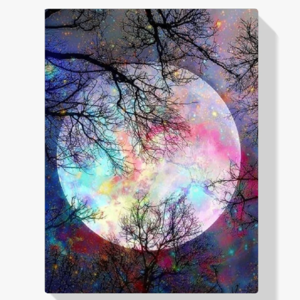 5D Pintura Diamante - Luna coloreada