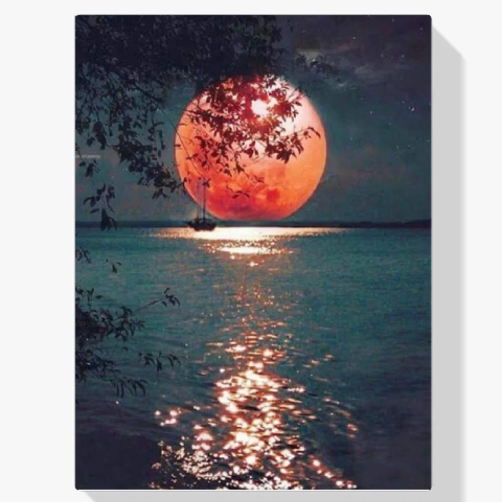 5D Pintura Diamante - Luna nocturna