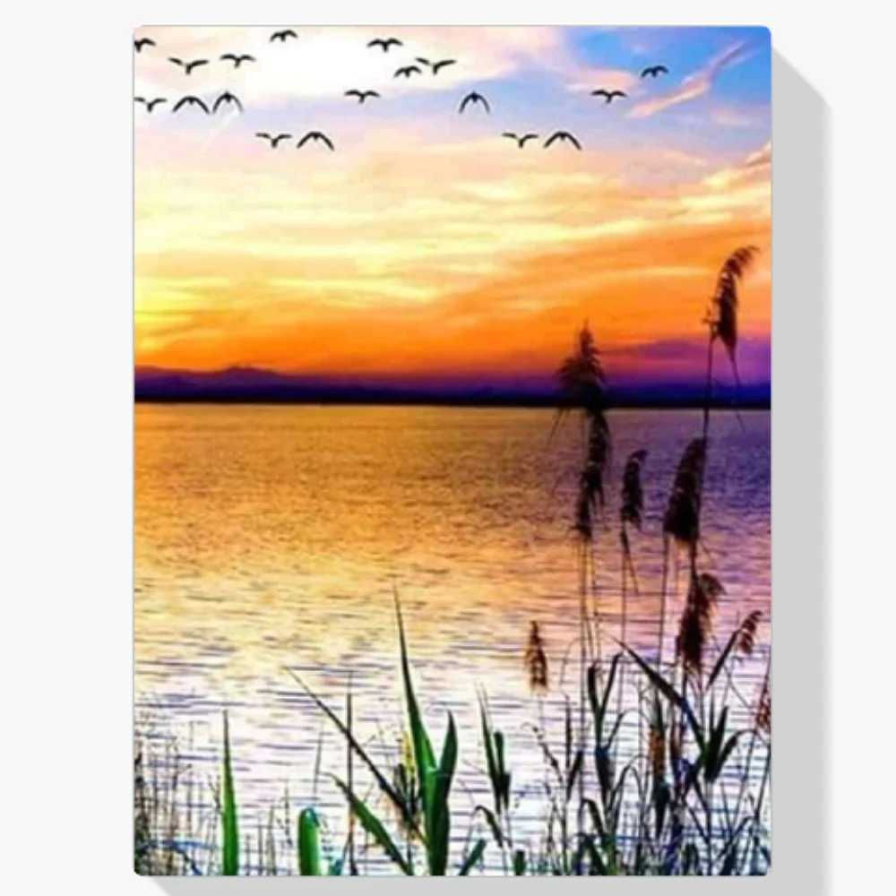 5D Pintura Diamante - Más puesta de sol
