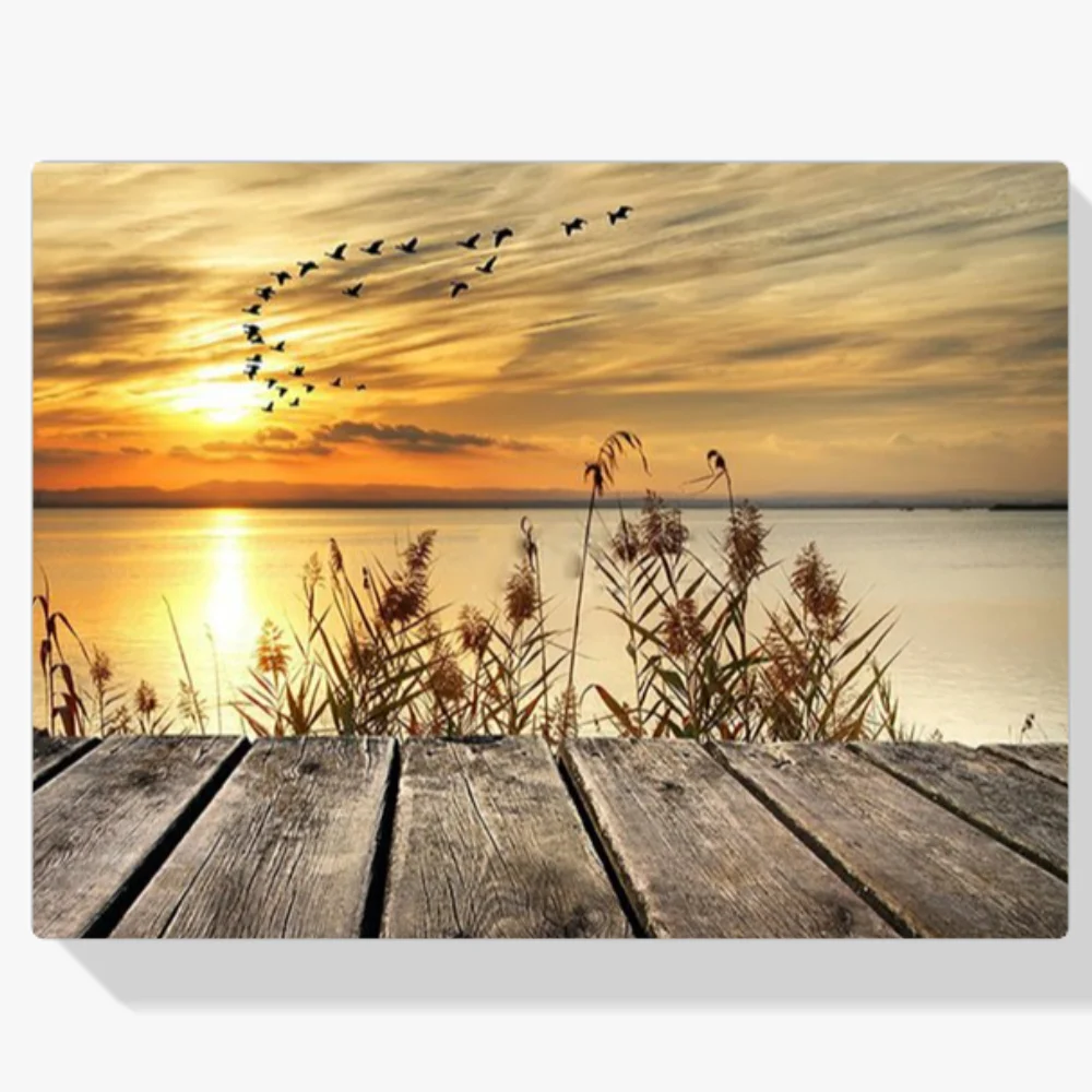 5D Pintura Diamante - Más puesta de sol