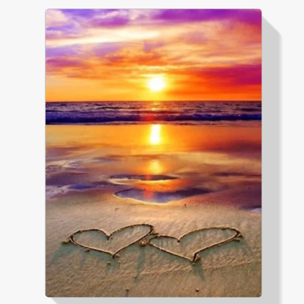 5D Pintura Diamante - Playa romántica