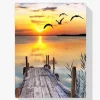 5D Pintura Diamante - Puesta de sol Vista al mar