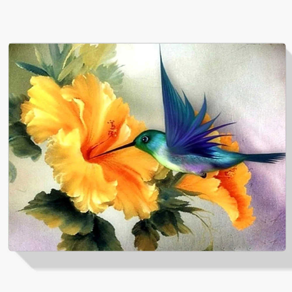 5D Pintura Diamante - Colibrí y flor