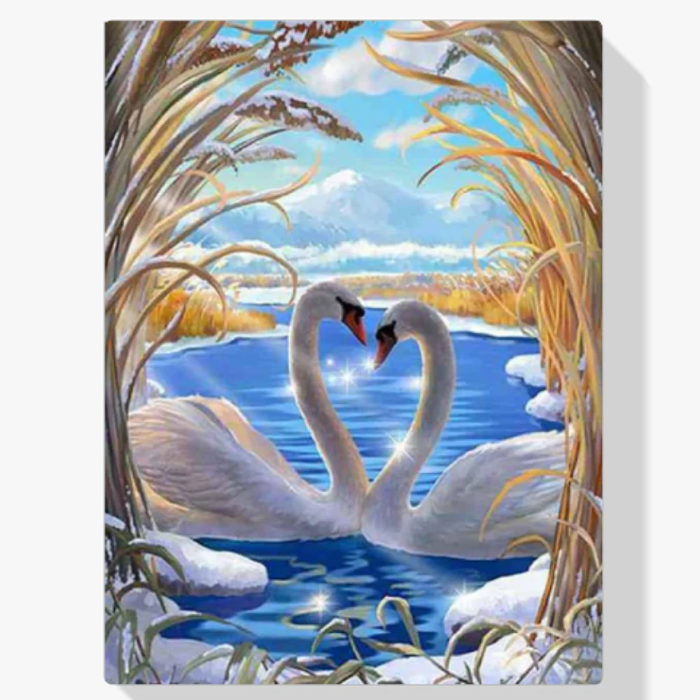 5D Pintura Diamante - Dos cisnes