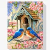 5D Pintura Diamante - Dos pájaros azules
