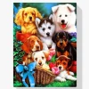 5D Pintura Diamante - Familia de perros