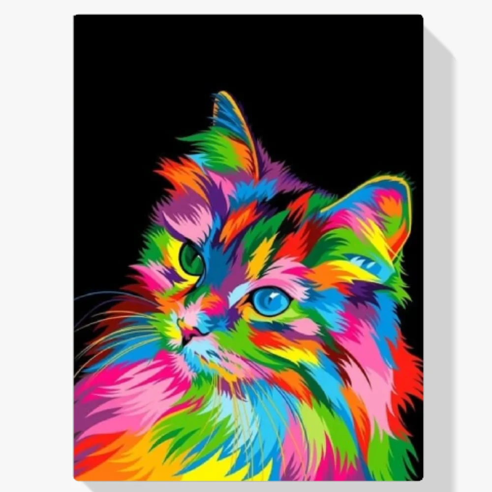 5D Pintura Diamante - Gato de colores