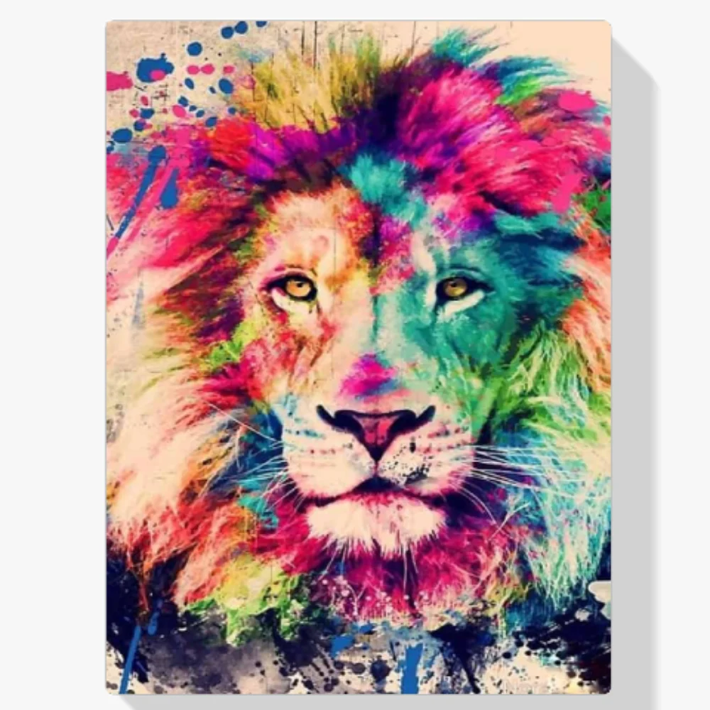 5D Pintura Diamante - León colorido