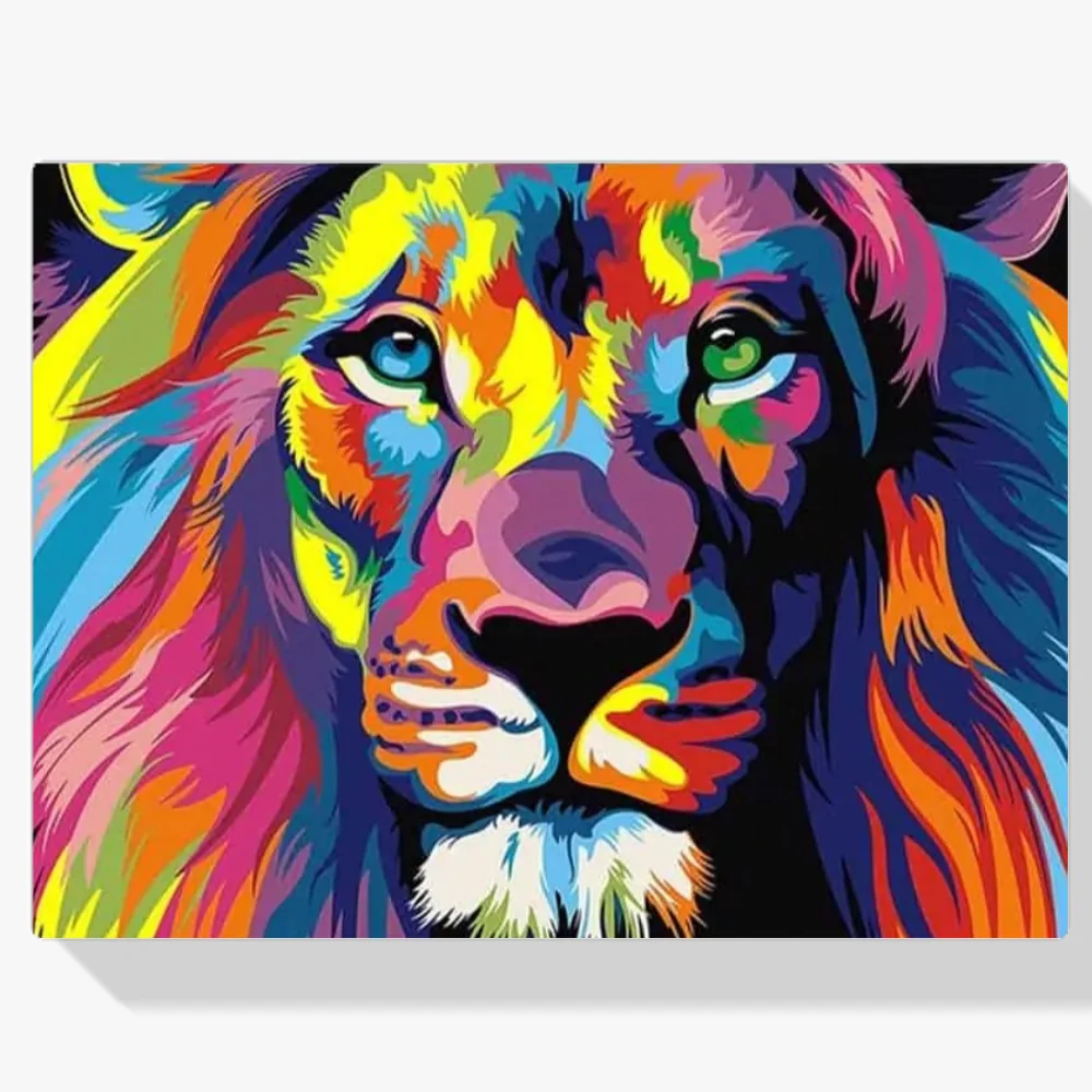 5D Pintura Diamante - León colorido