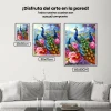 5D Pintura Diamante - Los pavos reales se encuentran con las flores