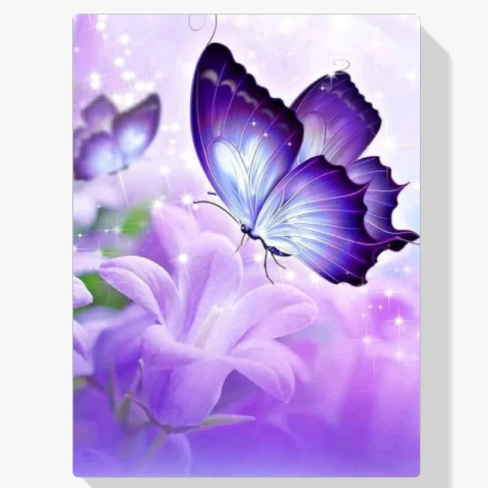 5D Pintura Diamante - Mariposa y flor