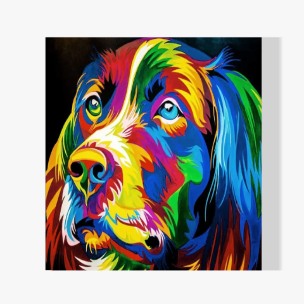 5D Pintura Diamante - Perro colorido