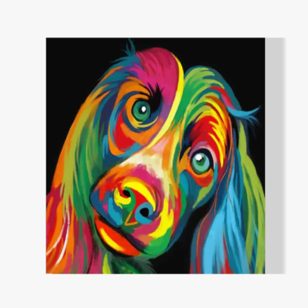 5D Pintura Diamante - Perro colorido