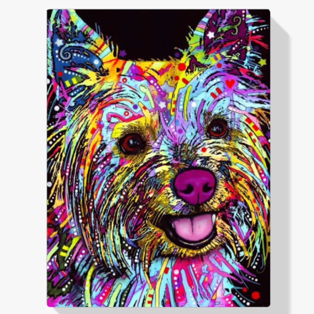 5D Pintura Diamante - Perro colorido