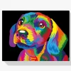 5D Pintura Diamante - Perro colorido