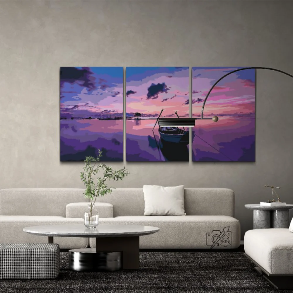 Pintura Diamante - Amanecer púrpura (Lote de 3)