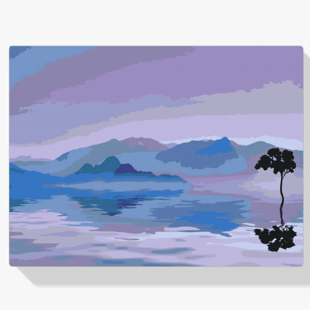 Pintura Diamante - Árbol en el lago