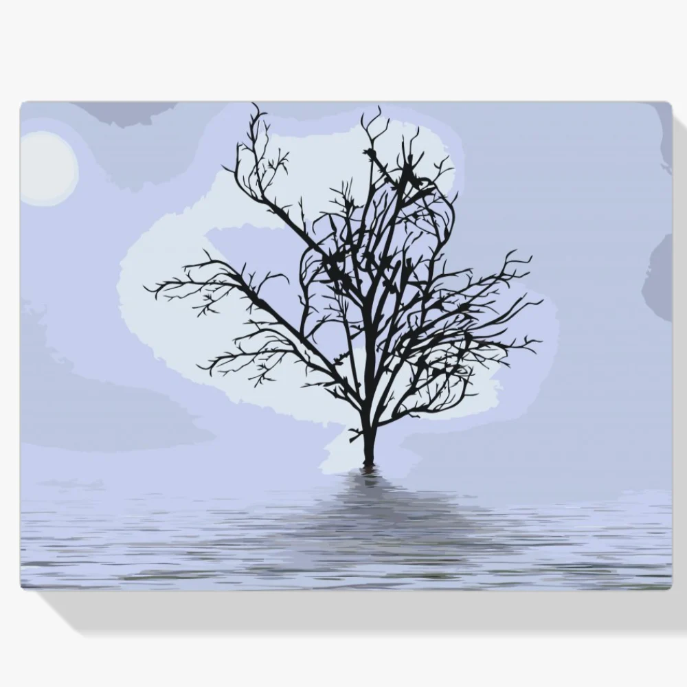 Pintura Diamante - Árbol en la niebla