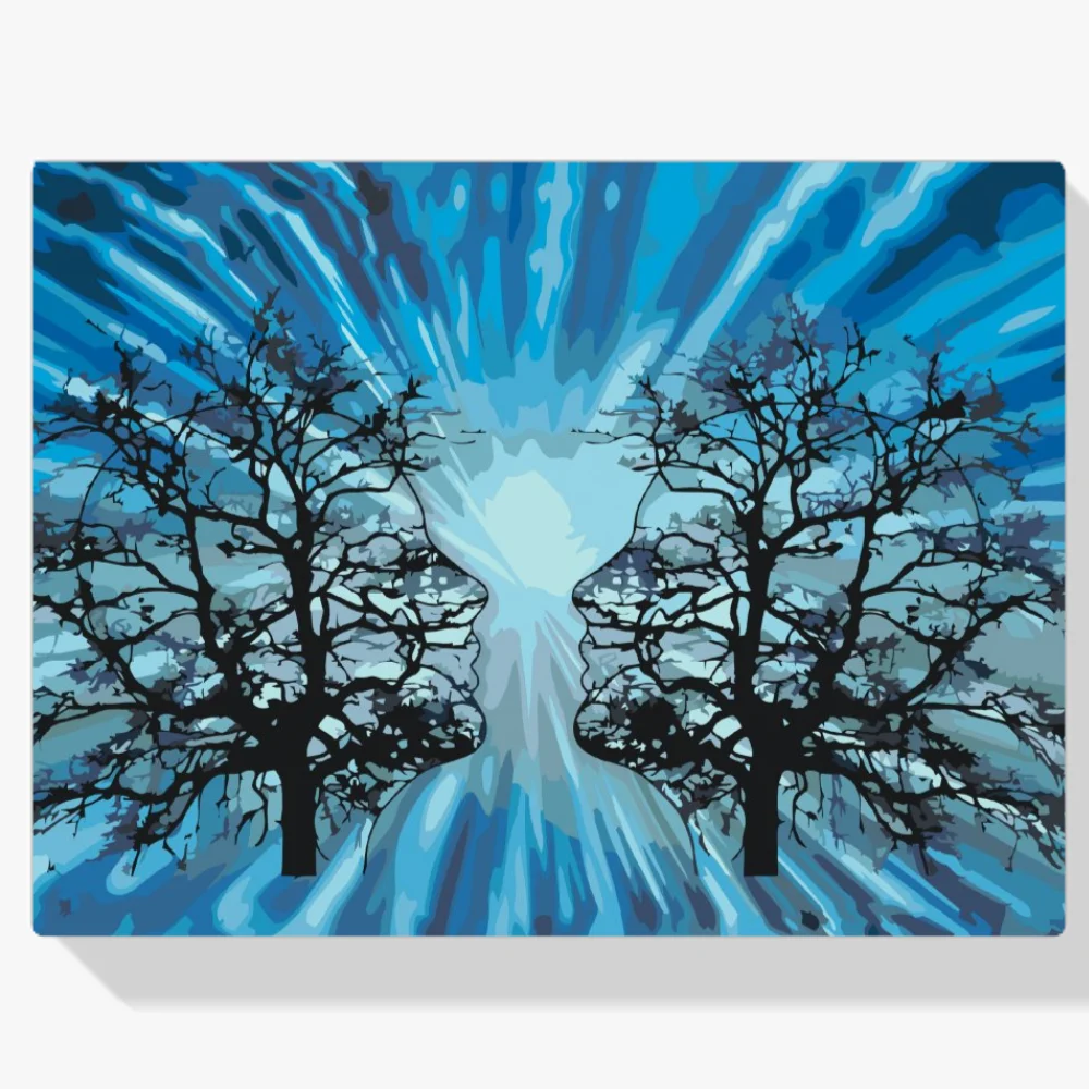 Pintura Diamante - Árboles en forma de dos caras
