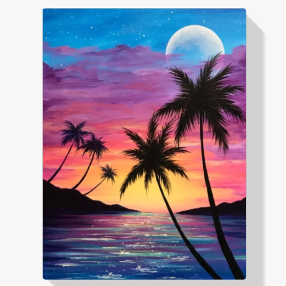 Pintura Diamante - Atardecer caribeño