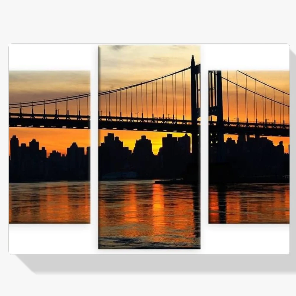 Pintura Diamante - Atardecer en la ciudad (Lote de 3)