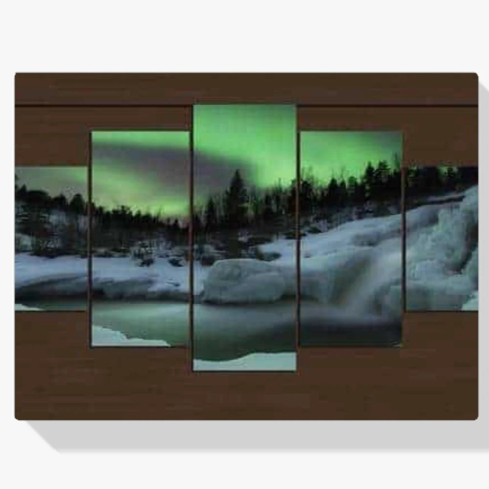 Pintura Diamante - Aurora Boreal 5 paneles