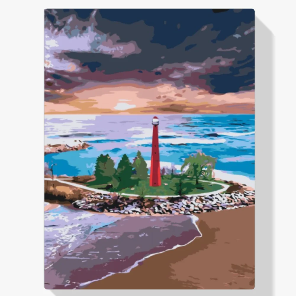 Pintura Diamante - Baliza roja alta