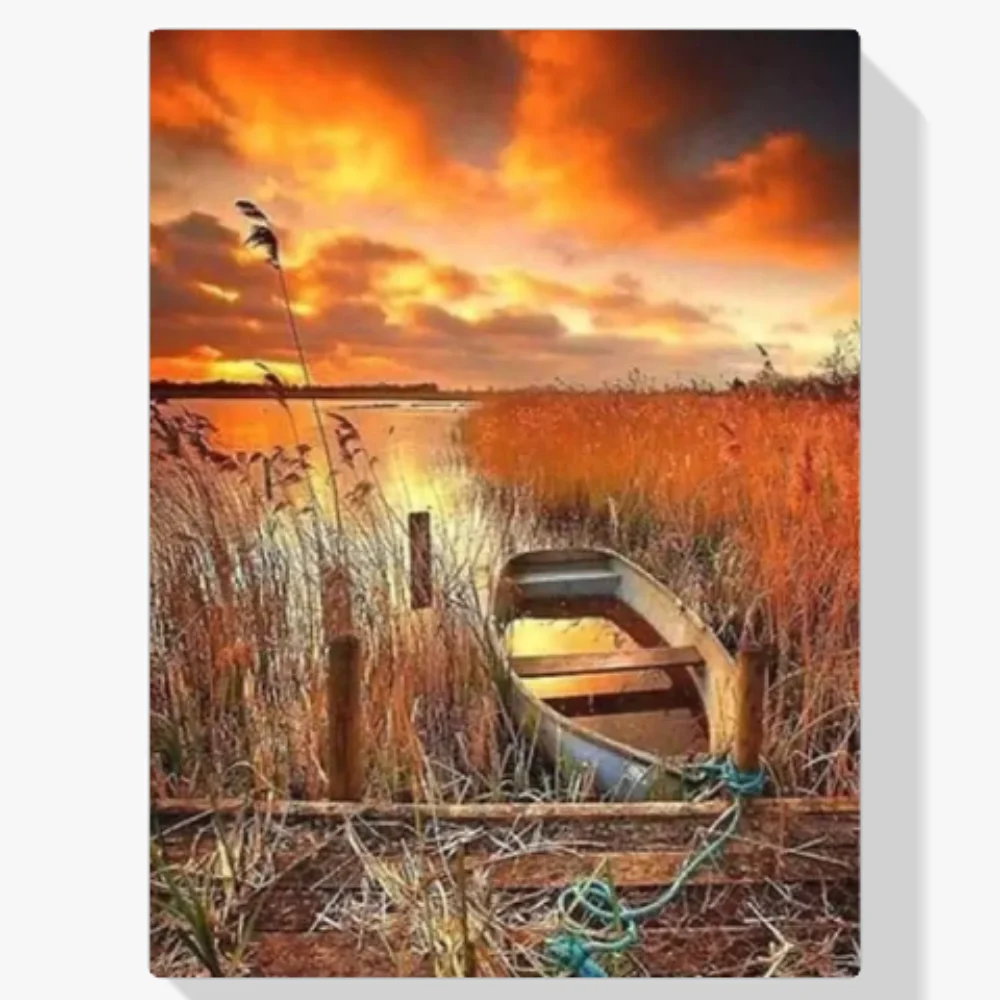 Pintura Diamante - Barco en el agua