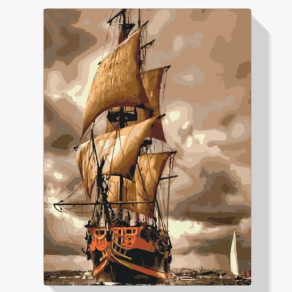 Pintura Diamante - Barco en la tormenta