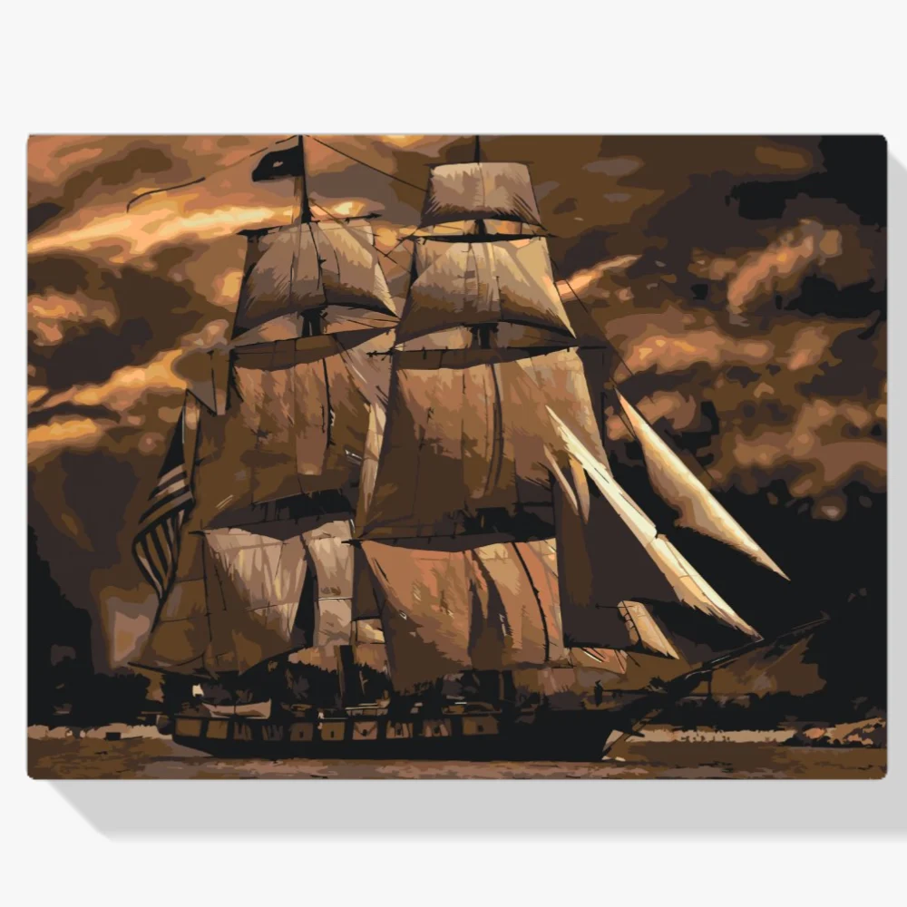 Pintura Diamante - Barco en la tormenta 2