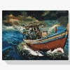 Pintura Diamante - Barco en la tormenta 4