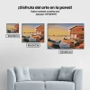 Pintura Diamante - Barcos y cabañas de madera