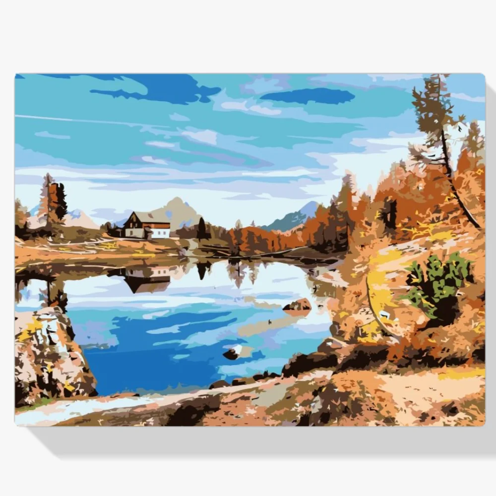 Pintura Diamante - Cabaña en el lago