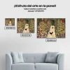 Pintura Diamante - Camino ajardinado con gallinas