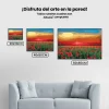 Pintura Diamante - Campo de amapolas al atardecer