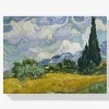 Pintura Diamante - Campo de trigo con cipreses