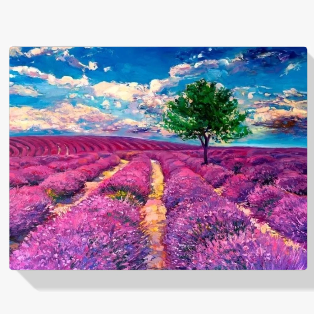 Pintura Diamante - Campos de lavanda de la Provenza