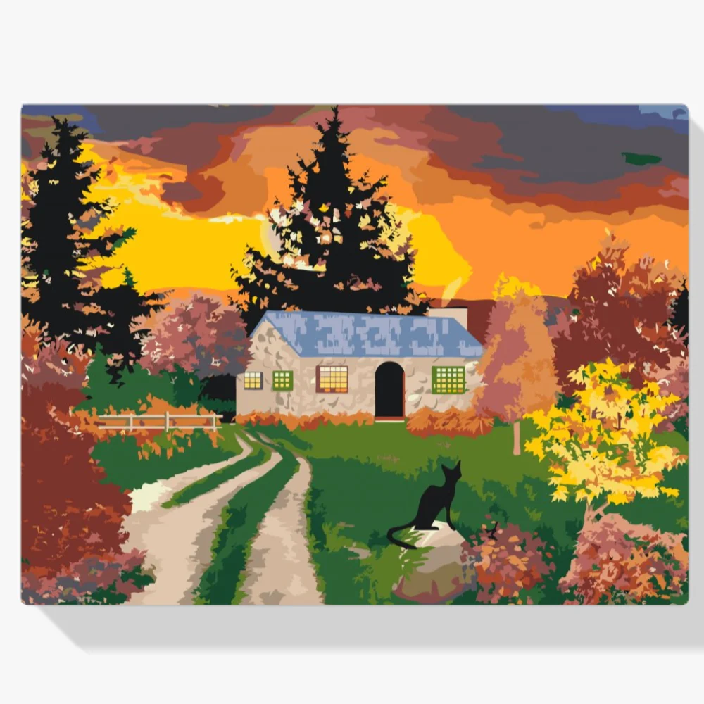 Pintura Diamante - Casa en la naturaleza