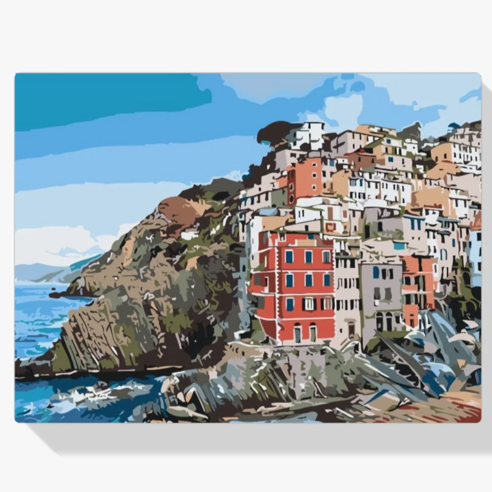 Pintura Diamante - Casas en la costa