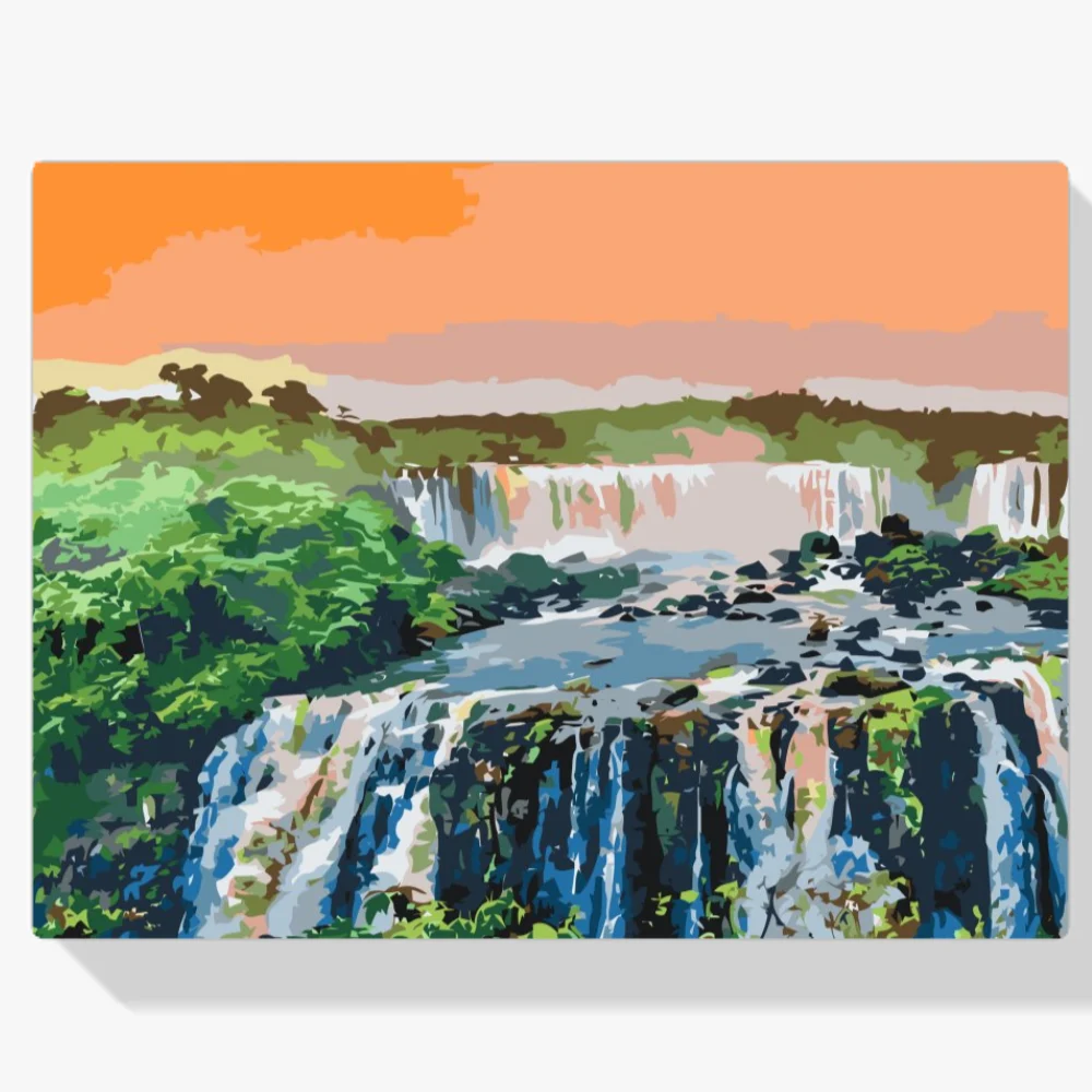 Pintura Diamante - Cascada en medio de la selva