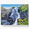 Pintura Diamante - Cascada y flores