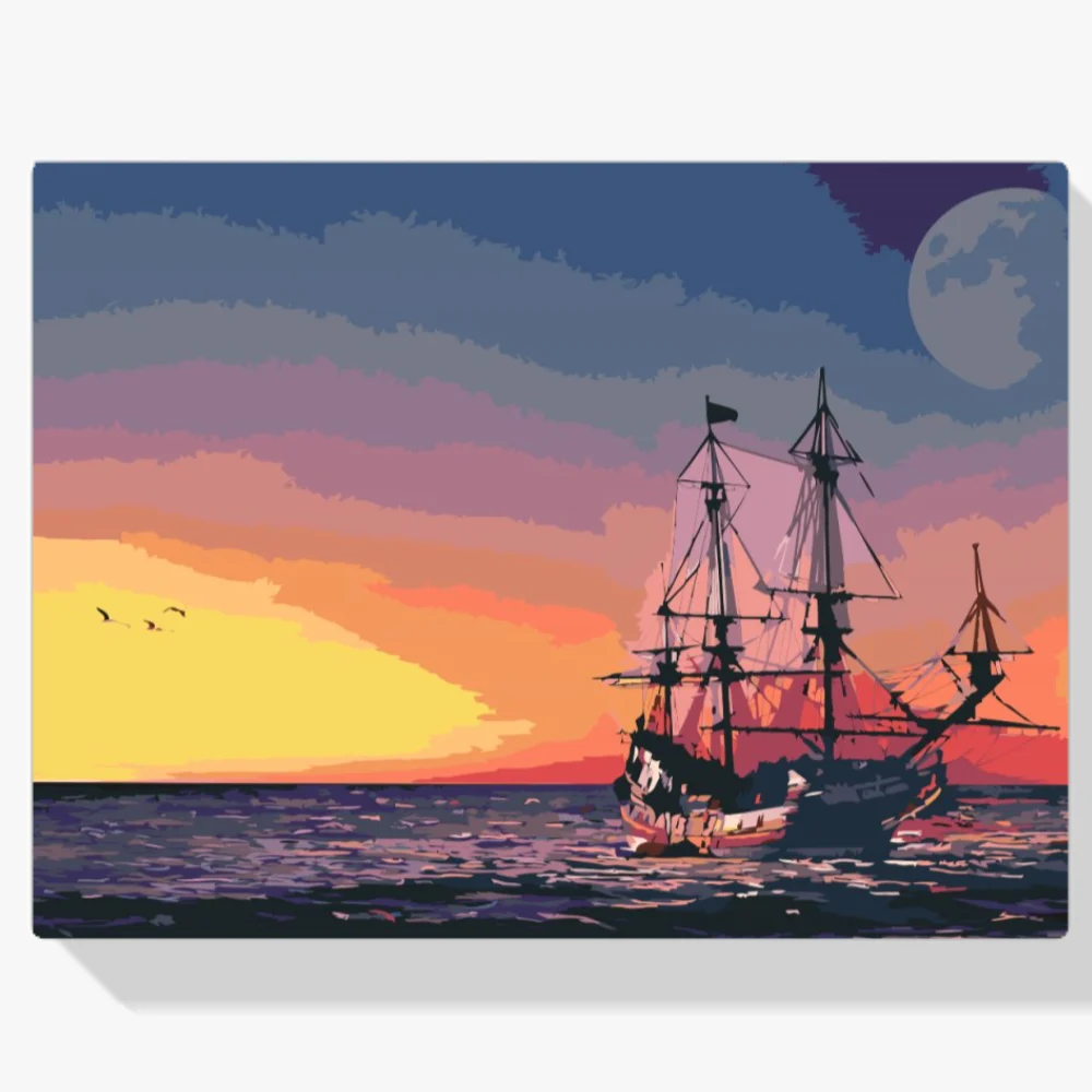 Pintura Diamante - Crucero al atardecer