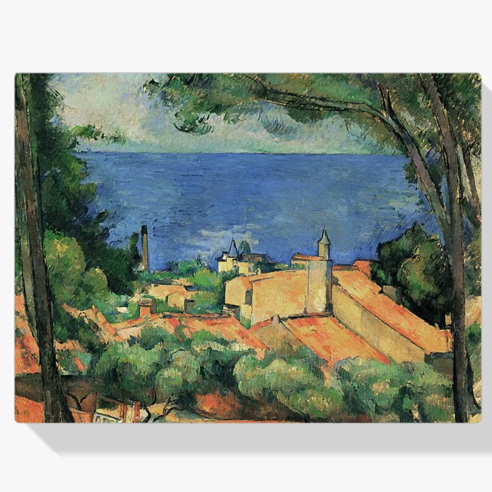 Pintura Diamante - El estaque con tejados rojos