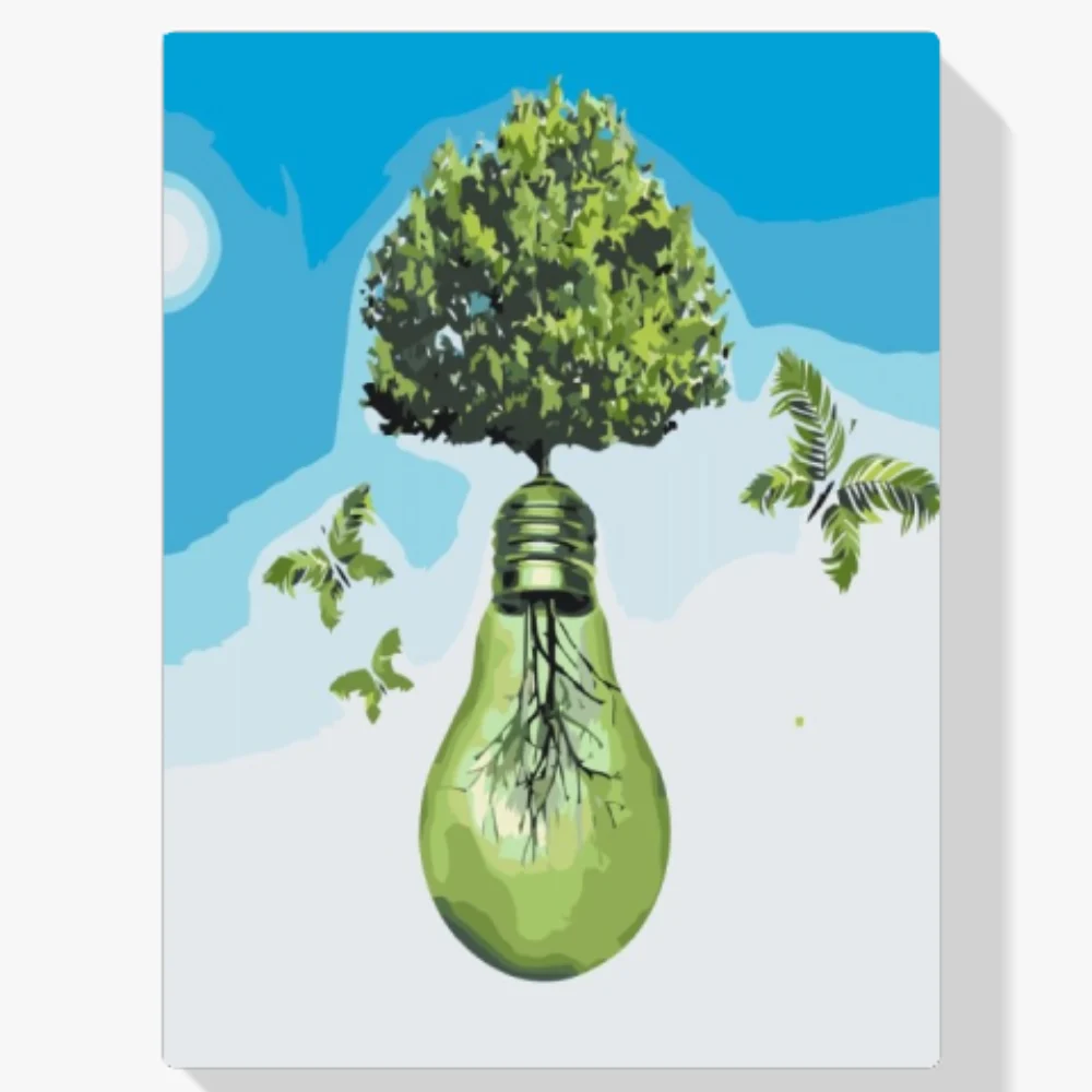 Pintura Diamante - Esfera, árbol, mariposas