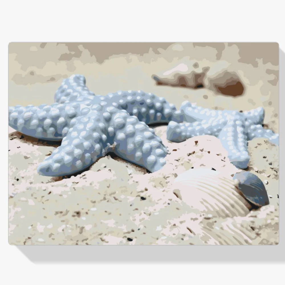 Pintura Diamante - Estrellas de mar en la arena