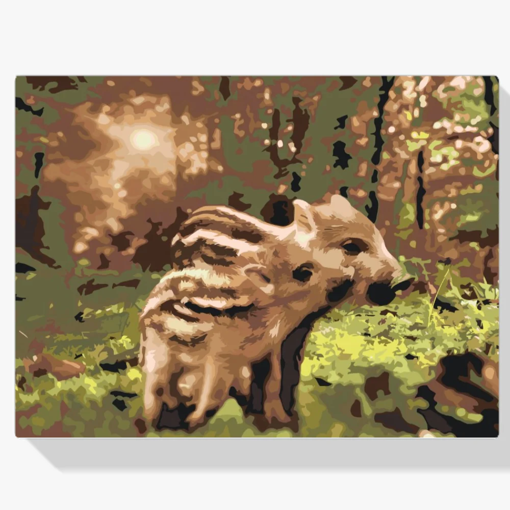 Pintura Diamante - Familia de jabalíes