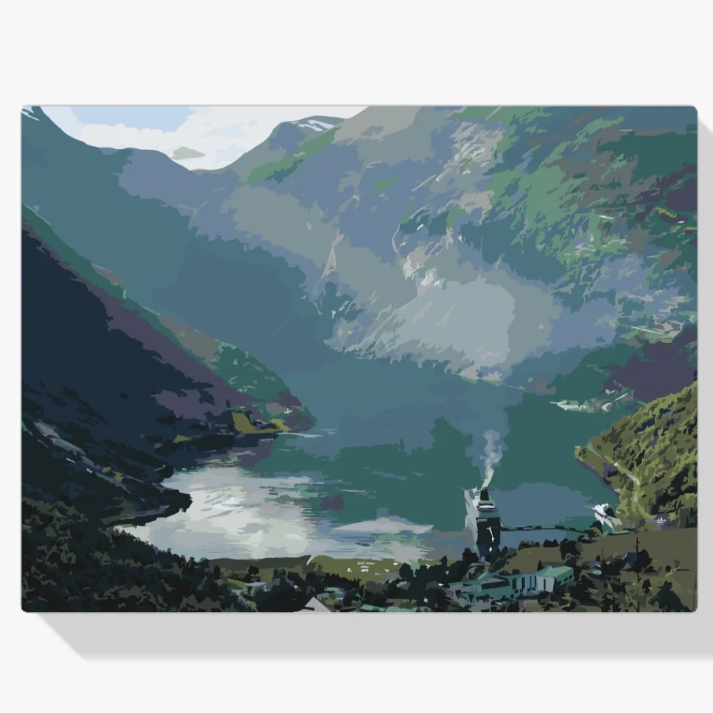 Pintura Diamante - Fiordo de Geiranger Noruega
