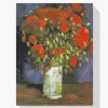 Pintura Diamante - Florero con amapolas rojas
