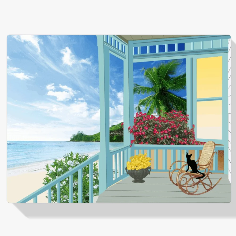 Pintura Diamante - Foto de vacaciones - Playa con mar