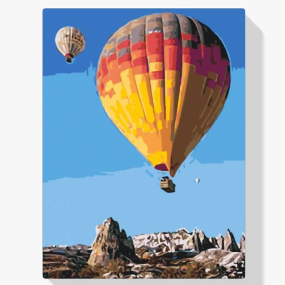 Pintura Diamante - Globos aerostáticos en la montaña